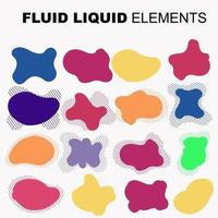 fluid shape vector set. gradient liquid with neon colors