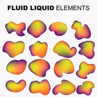 fluid shape vector set. gradient liquid with neon colors