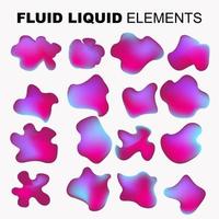 fluid shape vector set. gradient liquid with neon colors