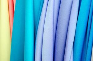 Close-up of colorful fabrics photo