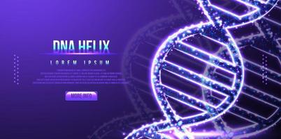Futuristic DNA, low poly wireframe design