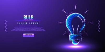 bulb idea low poly wireframe vector illustration