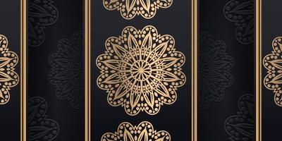 Luxury ornamental mandala design background in gold color, vector illustration