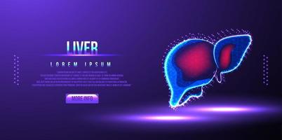 human liver low poly wireframe vector illustration