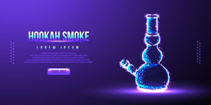 hookah smoke low poly wireframe mesh vector illustration