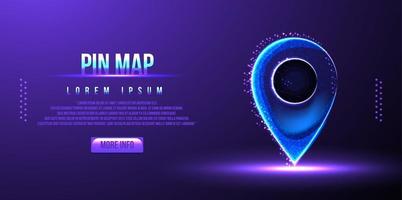 pin map location low poly wireframe vector illustration