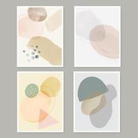 Collection of abstract hand painted minimal style wall art designs vector