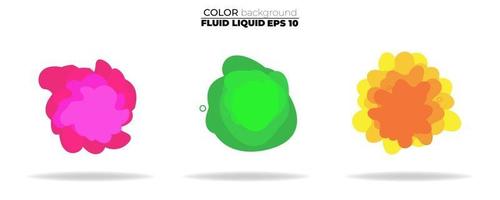 Fluid shape vector set. Gradient liquid with neon colors, item for the design of a logo, flyer, presentation, gift card, poster on wall, landing page, cover book, banner, social media post