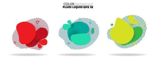 Fluid shape vector set. Gradient liquid with neon colors, item for the design of a logo, flyer, presentation, gift card, poster on wall, landing page, cover book, banner, social media post