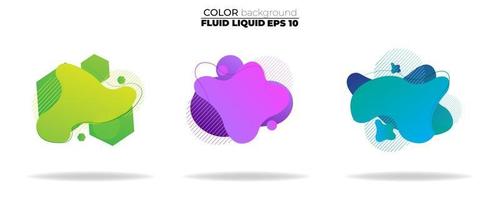 Fluid shape vector set. Gradient liquid with neon colors, item for the design of a logo, flyer, presentation, gift card, poster on wall, landing page, cover book, banner, social media post