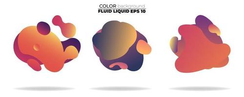 Fluid shape vector set. Gradient liquid with neon colors, item for the design of a logo, flyer, presentation, gift card, poster on wall, landing page, cover book, banner, social media post