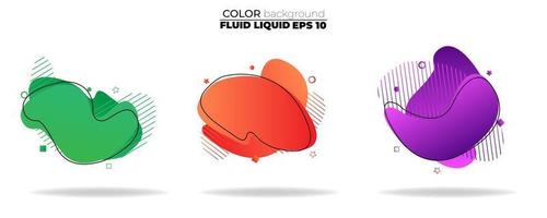 Fluid shape vector set. Gradient liquid with neon colors, item for the design of a logo, flyer, presentation, gift card, poster on wall, landing page, cover book, banner, social media post