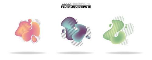 Fluid shape vector set. Gradient liquid with neon colors, item for the design of a logo, flyer, presentation, gift card, poster on wall, landing page, cover book, banner, social media post