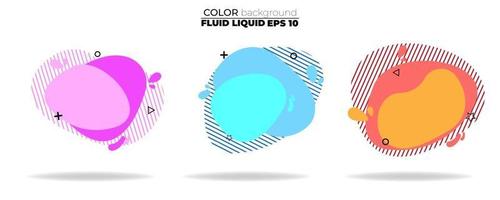 Fluid shape vector set. Gradient liquid with neon colors, item for the design of a logo, flyer, presentation, gift card, poster on wall, landing page, cover book, banner, social media post