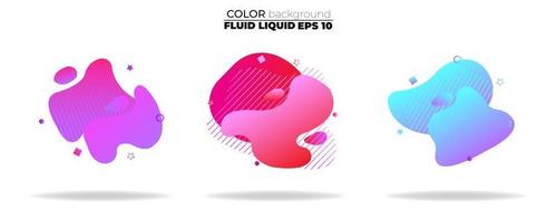 Fluid shape vector set. Gradient liquid with neon colors, item for the design of a logo, flyer, presentation, gift card, poster on wall, landing page, cover book, banner, social media post