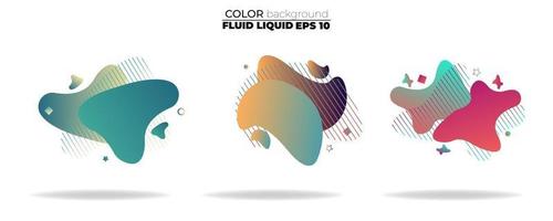 Fluid shape vector set. Gradient liquid with neon colors, item for the design of a logo, flyer, presentation, gift card, poster on wall, landing page, cover book, banner, social media post