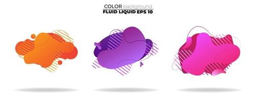 Fluid shape vector set. Gradient liquid with neon colors, item for the design of a logo, flyer, presentation, gift card, poster on wall, landing page, cover book, banner, social media post