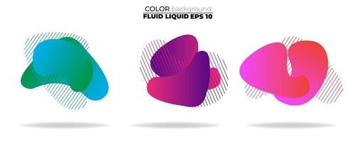 Fluid shape vector set. Gradient liquid with neon colors, item for the design of a logo, flyer, presentation, gift card, poster on wall, landing page, cover book, banner, social media post