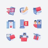Contactless Support Technology Icon Set vector