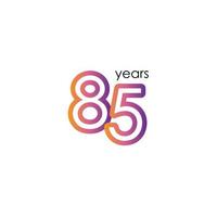 85 Years Anniversary Color full elegant Celebration Vector Template Design Illustration
