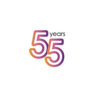 55 años aniversario color lleno elegante celebración vector plantilla diseño ilustración