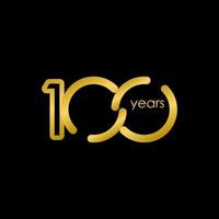 100 Years Anniversary elegant Gold Celebration Vector Template Design Illustration