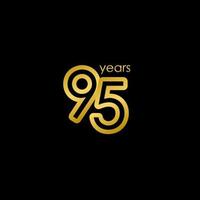 95 Years Anniversary elegant Gold Celebration Vector Template Design Illustration