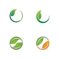 Logos of green Tree leaf ecology vector