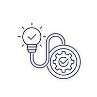 Implementation, ideas execution line icon vector