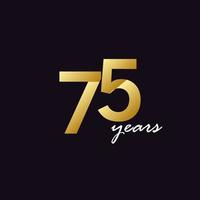 75 Years Anniversary Celebration Gradient Vector Template Design Illustration