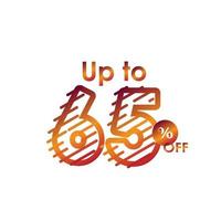 Discount up to 65 off Label Sale Line Gradient Logo Vector Template Design Illustration