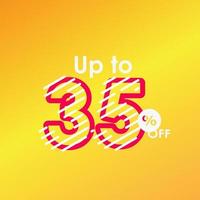 Discount up to 35 off Label Sale Line Logo Vector Template Design Illustration