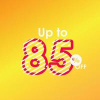 Discount up to 85 off Label Sale Line Logo Vector Template Design Illustration