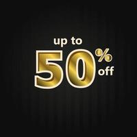 Discount up to 50 off Label Price Gold Vector Template Design Illustration