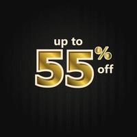 Discount up to 55 off Label Price Gold Vector Template Design Illustration