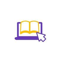 book and laptop icon on white vector