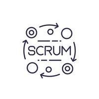 Scrum process vector line icon