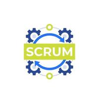 Scrum process development methodology vector icon
