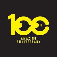 100 Th Amazing Anniversary Celebration Vector Template Design Illustration Logo Icon