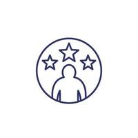 competence and skills line icon on white vector
