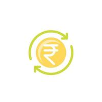 indian rupee cashback vector icon