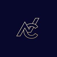 NC monogram logo, line style vector