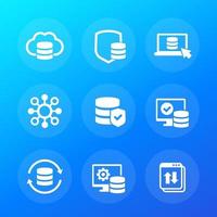 database, data storage and security vector icon