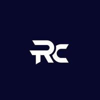 diseño de logotipo de letras rc, vector