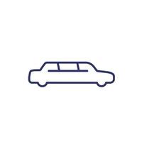 limo car, limousine line icon vector