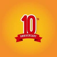 10 Years Anniversary Vector Template Design Illustration