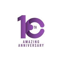 10 Th Amazing Anniversary Celebration Vector Template Design Illustration Logo Icon