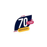 70 Years Anniversary blue yellow Vector Template Design Illustration