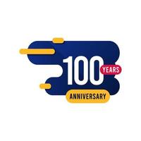 100 Years Anniversary blue yellow Vector Template Design Illustration