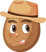 Potato cartoon character with facial expression vector